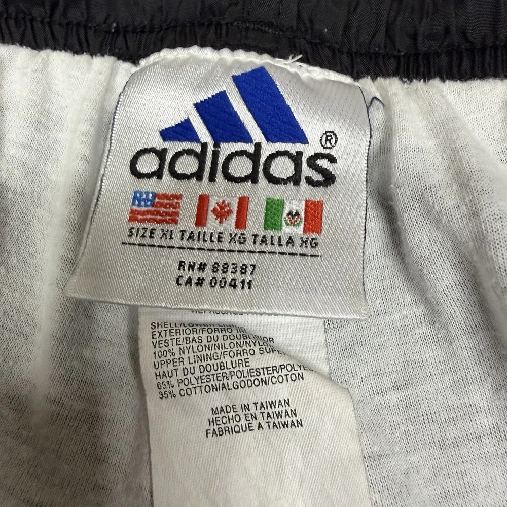 Adidas Vintage 90s Black Nylon Windbreaker Track Pants Men XL Joggers Zipper Leg
